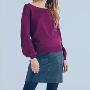 Boden Mabel Metallic Shimmer Bishop Sleeve Sweater Bronze Size 4